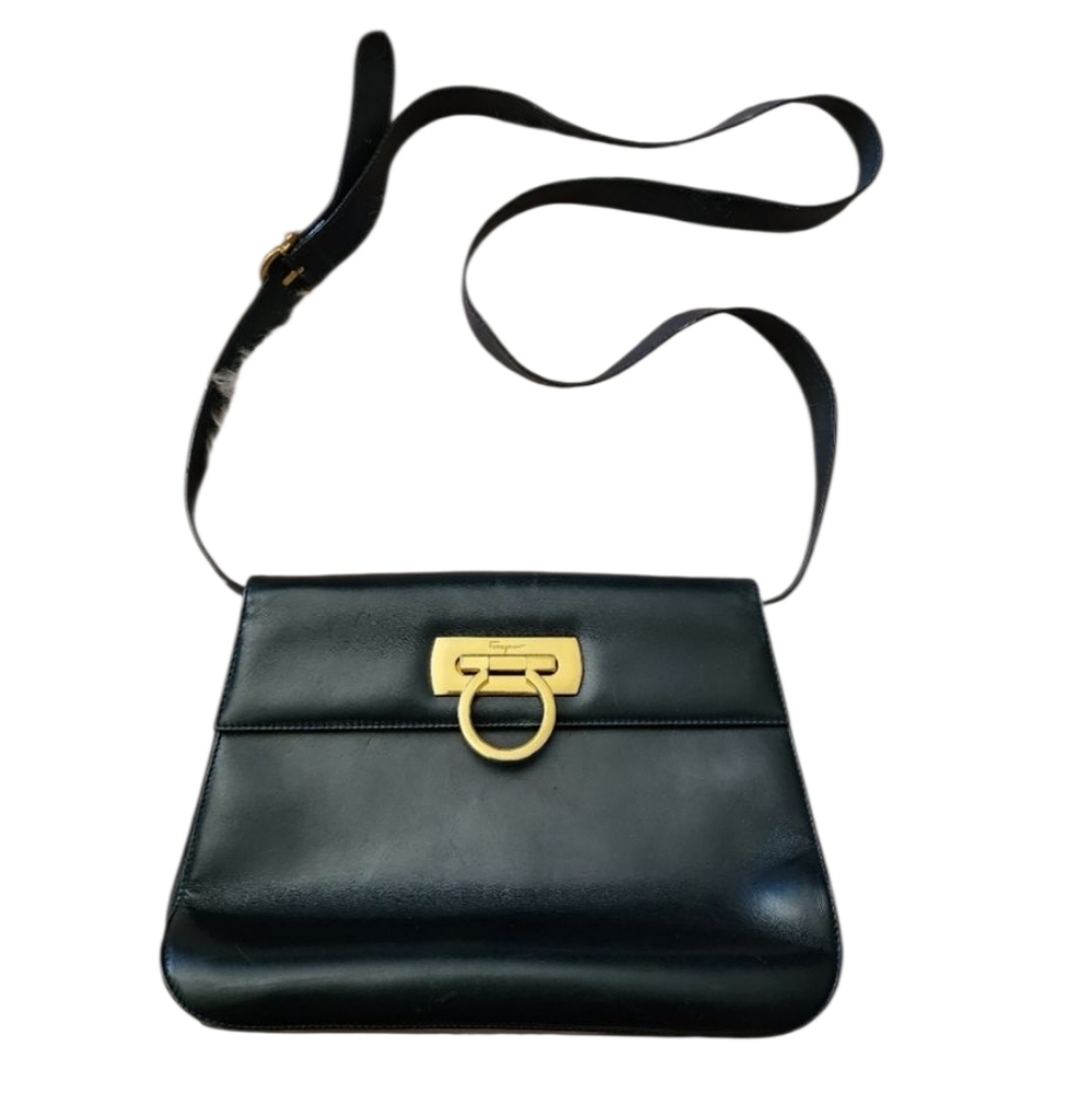Salvatore Ferragamo Gancini vintage leather crossbody